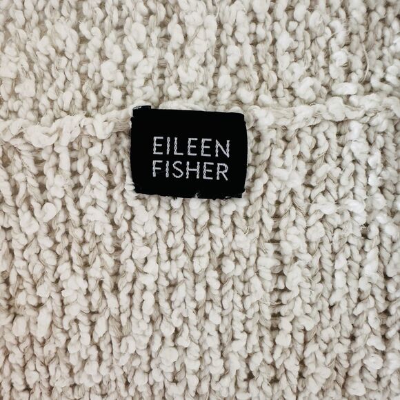 EILEEN FISHER Textured Cotton open front cardigan nubby knit shawl Casual SZ L - Picture 7 of 7
